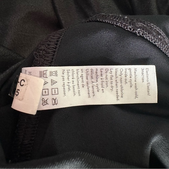 SPANX Faux Leather Moto High Waist Leggings Womens Size S Black Stretch - Picture 6 of 7